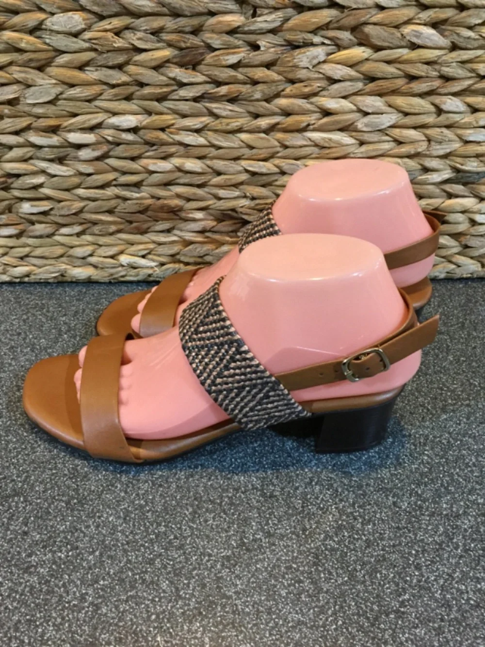 Italian Shoemakers Brown Tan Two-Strap Sandals